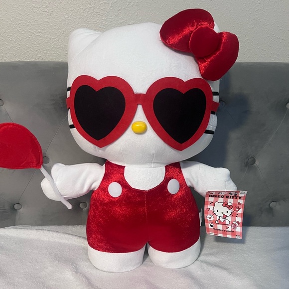 Hello Kitty Plush Greeter with Red Sunglasses and Bow